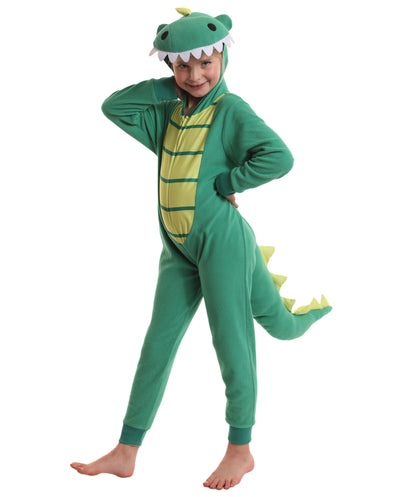 HPO teen Animale Fancy Jumpsuit  Zipster Dinosaur Costume| Suitable for Halloween | Flame-retardant Synthetic Fabric