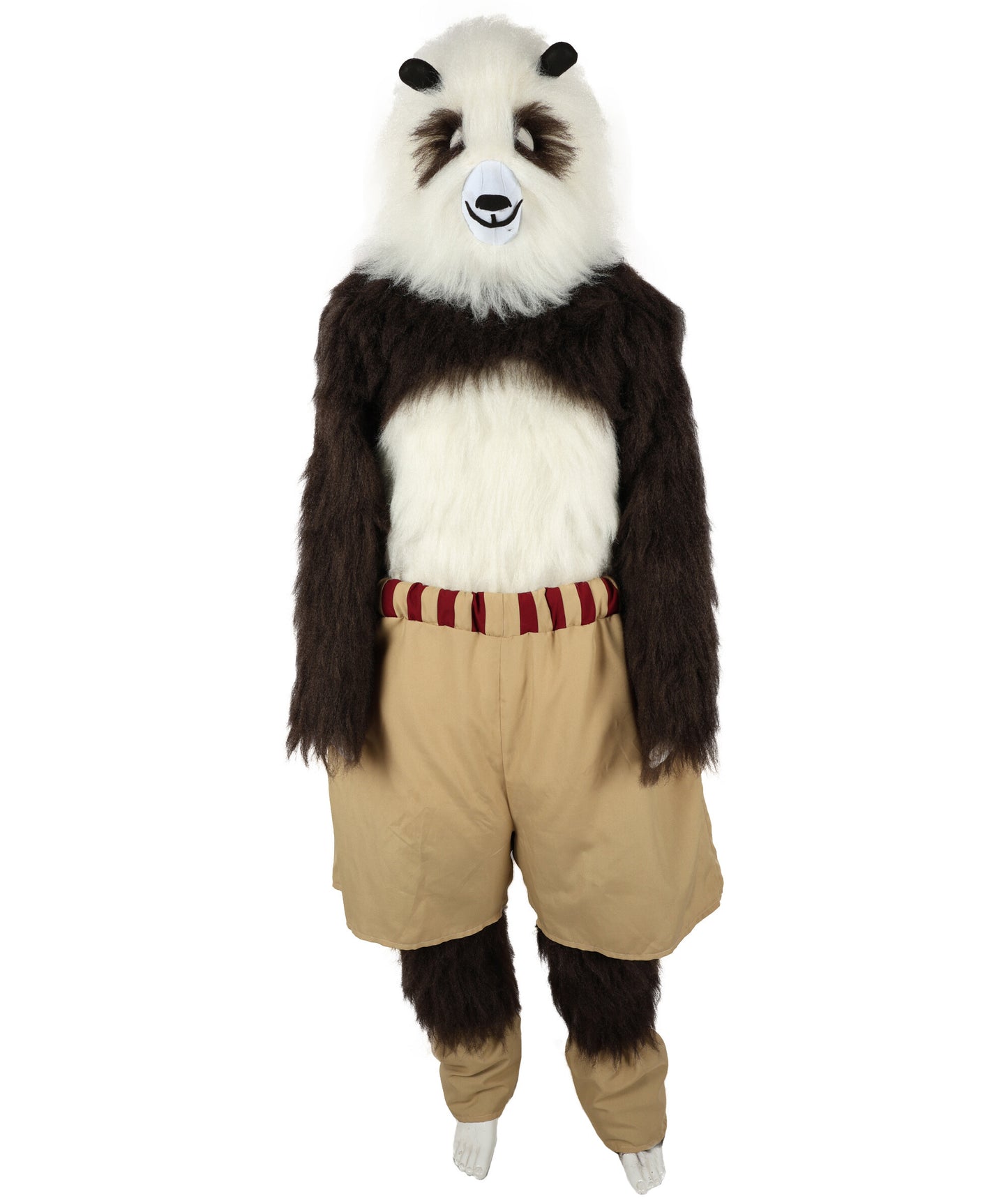 HPO Adult Furry Animated Character Multiple Panda Costume, Bundle & Mask Perfect for Halloween, Flame-retardant Synthetic Fabric