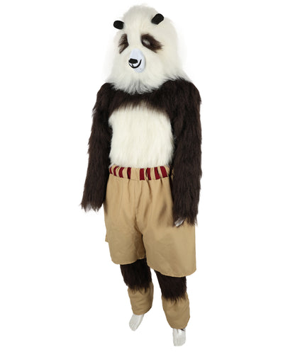 HPO Adult Furry Animated Character Multiple Panda Costume, Bundle & Mask Perfect for Halloween, Flame-retardant Synthetic Fabric
