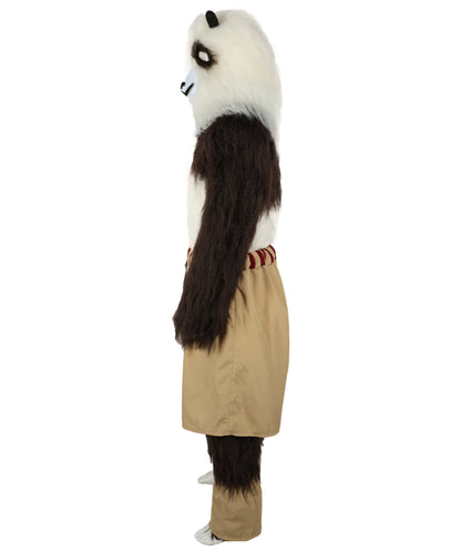 HPO Adult Furry Animated Character Multiple Panda Costume, Bundle & Mask Perfect for Halloween, Flame-retardant Synthetic Fabric