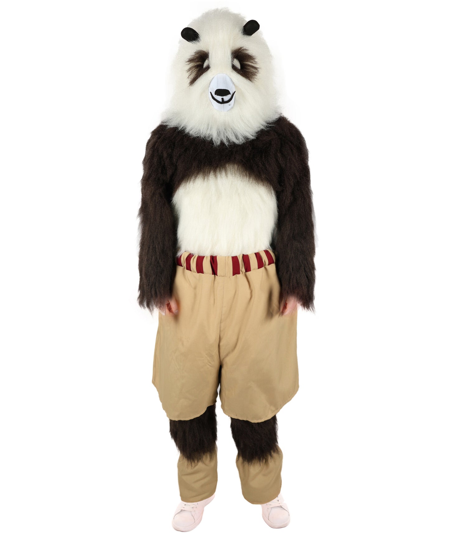 HPO Adult Furry Animated Character Multiple Panda Costume, Bundle & Mask Perfect for Halloween, Flame-retardant Synthetic Fabric