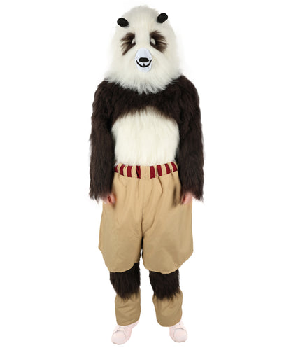 HPO Adult Furry Animated Character Multiple Panda Costume, Bundle & Mask Perfect for Halloween, Flame-retardant Synthetic Fabric