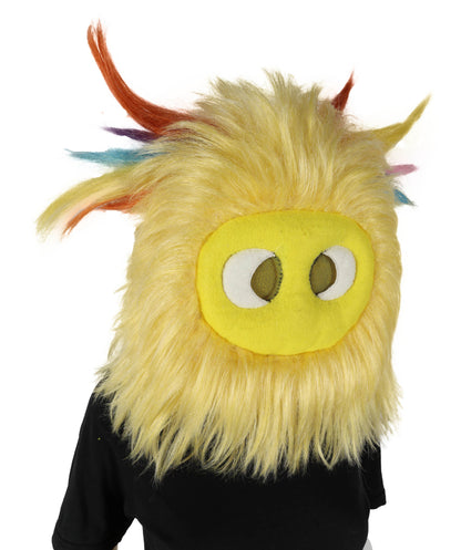 HPO Unisex Yellow Monster Mascot Costume, Mask and Bundle | Full Body Plush Furry Suit with Headpiece, Hands & Feet | Fun Cartoon Outfit for Halloween, Parades & Stage Performances