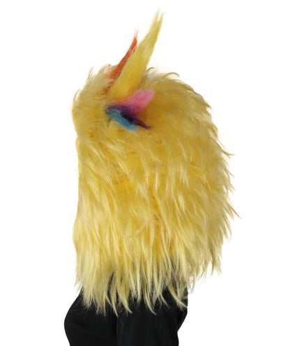 HPO Unisex Yellow Monster Mascot Costume, Mask and Bundle | Full Body Plush Furry Suit with Headpiece, Hands & Feet | Fun Cartoon Outfit for Halloween, Parades & Stage Performances