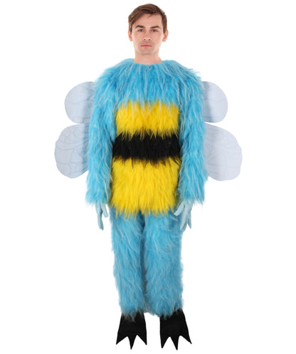 HPO Adult Buzzly the Fuzzy Bee Full-Body Multiple Color Furry Bee Costume & Bundle Set with Head Mask | Perfect for Halloween| Flame-retardant Synthetic Fabric
