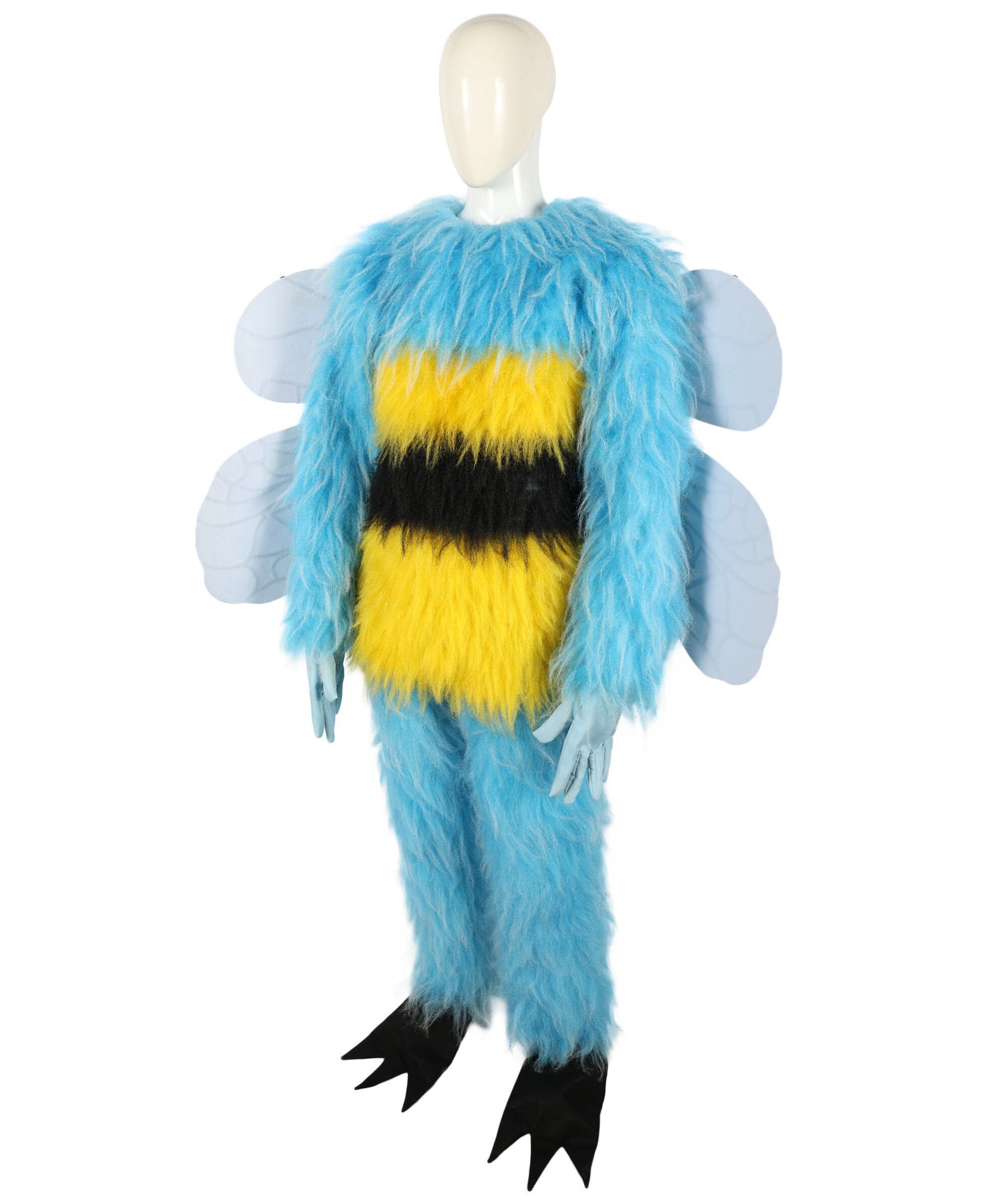 HPO Adult Buzzly the Fuzzy Bee Full-Body Multiple Color Furry Bee Costume & Bundle Set with Head Mask | Perfect for Halloween| Flame-retardant Synthetic Fabric