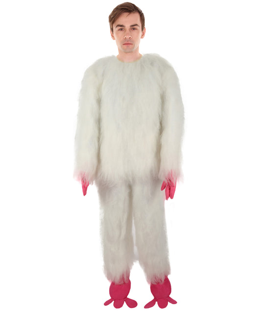 HPO Adult Fluffy Cyclops Yeti Monster Full Costume & Bundle Set with Head Mask | Perfect for Halloween| Flame-retardant Synthetic Fabric