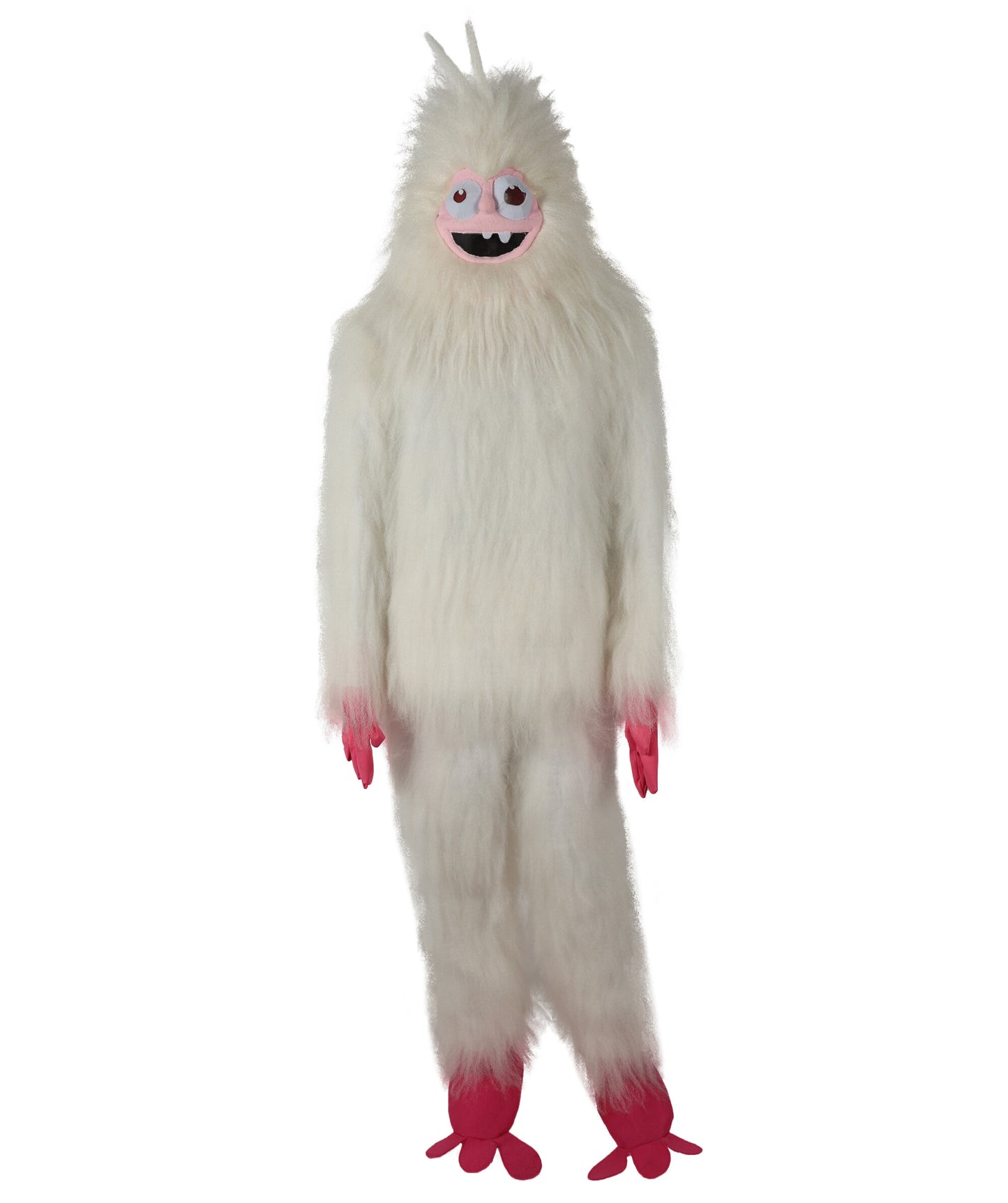 HPO Adult Fluffy Cyclops Yeti Monster Full Costume & Bundle Set with Head Mask | Perfect for Halloween| Flame-retardant Synthetic Fabric