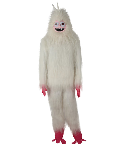 HPO Adult Fluffy Cyclops Yeti Monster Full Costume & Bundle Set with Head Mask | Perfect for Halloween| Flame-retardant Synthetic Fabric