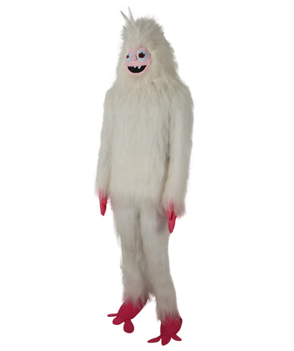 HPO Adult Fluffy Cyclops Yeti Monster Full Costume & Bundle Set with Head Mask | Perfect for Halloween| Flame-retardant Synthetic Fabric