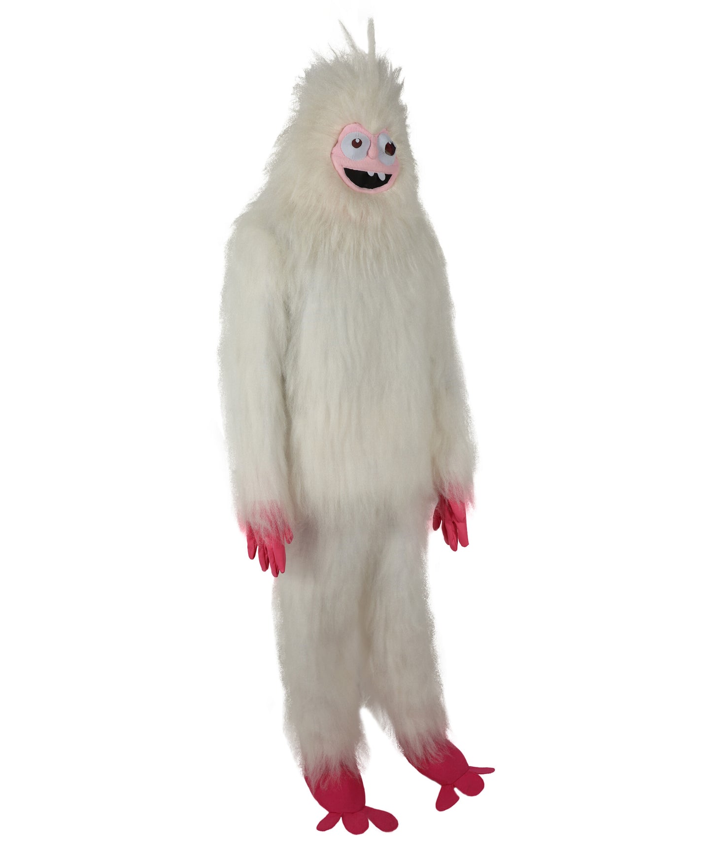 HPO Adult Fluffy Cyclops Yeti Monster Full Costume & Bundle Set with Head Mask | Perfect for Halloween| Flame-retardant Synthetic Fabric