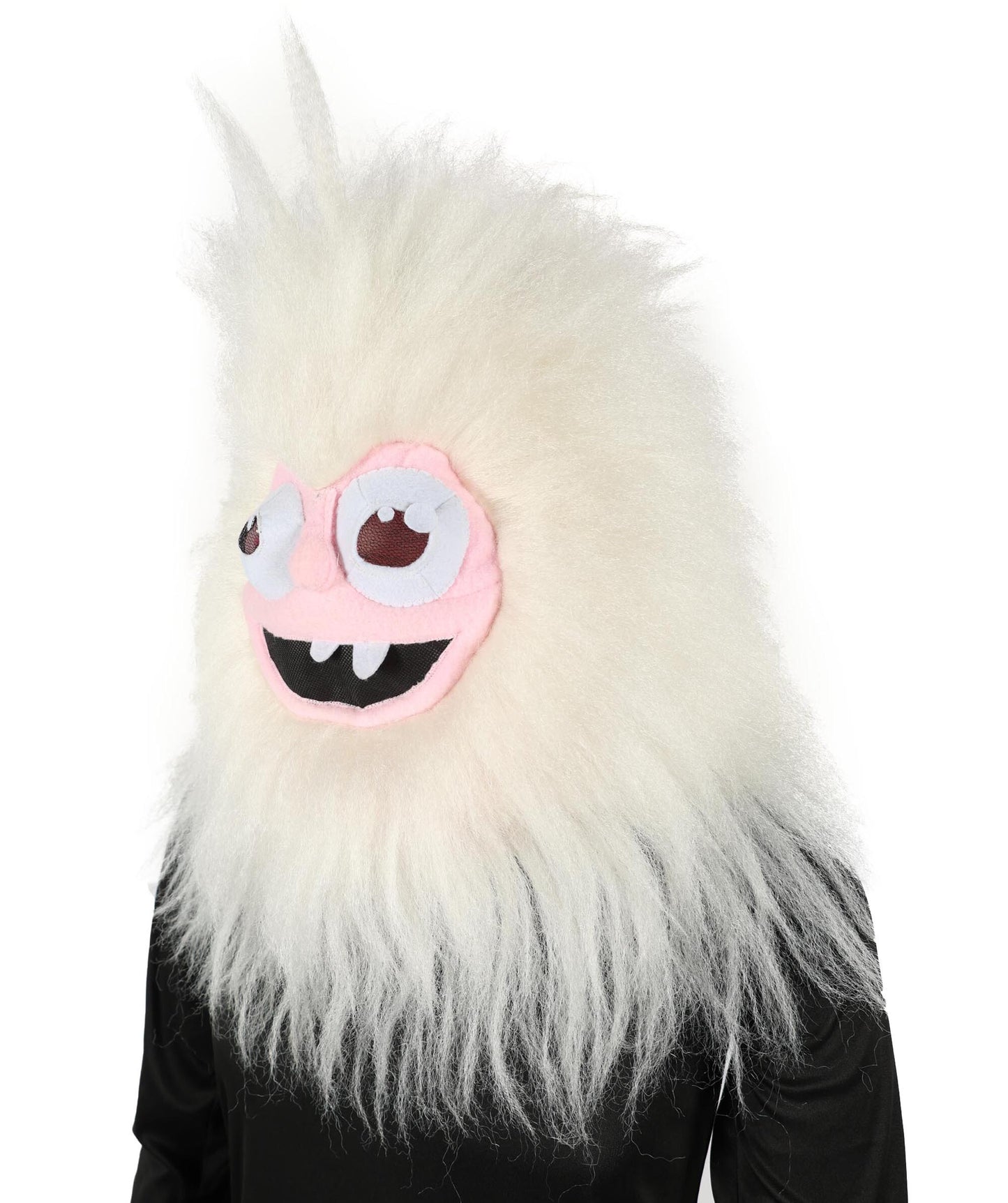 HPO Adult Fluffy Cyclops Yeti Monster Full Costume & Bundle Set with Head Mask | Perfect for Halloween| Flame-retardant Synthetic Fabric
