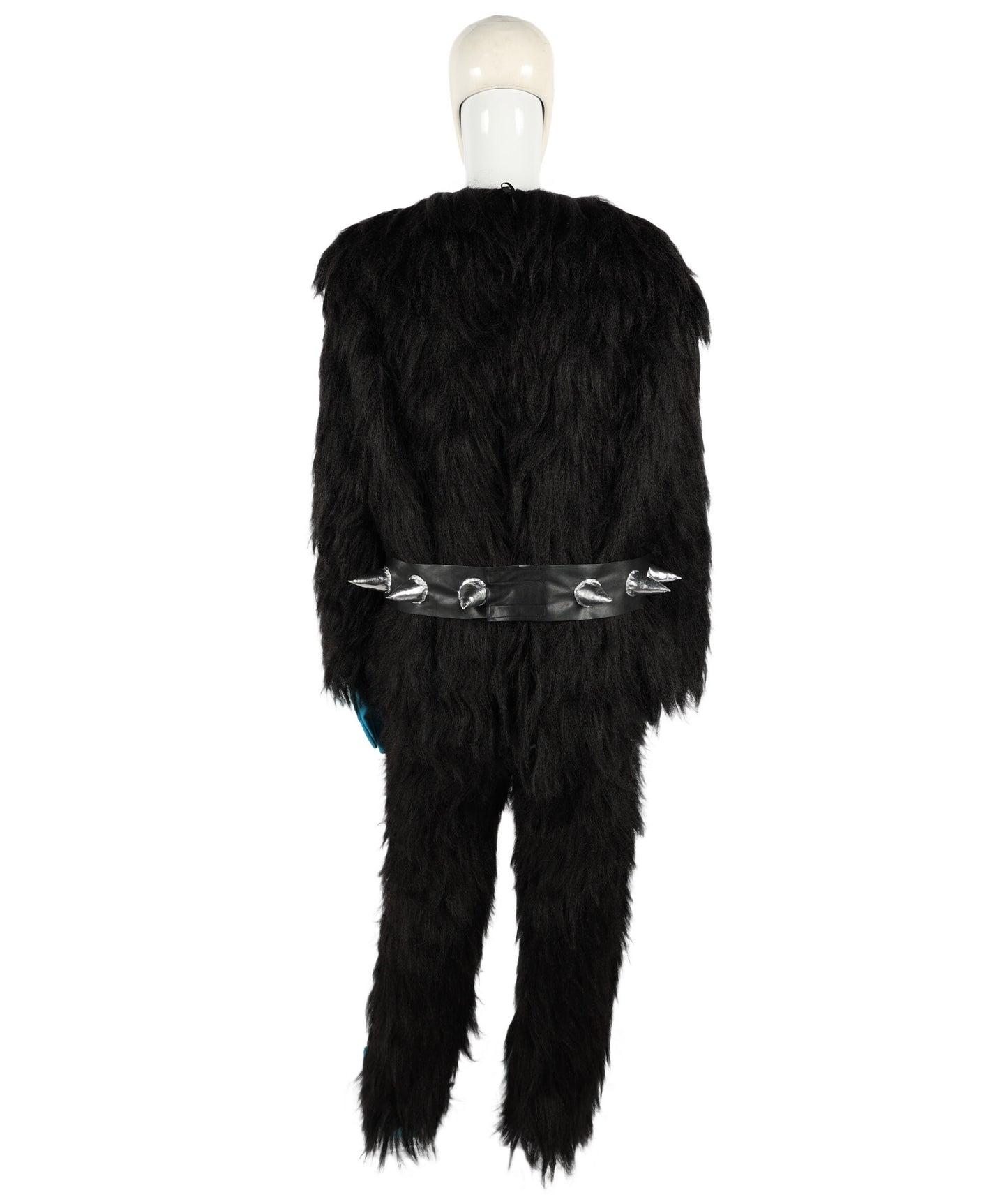 HPO Adult Full-Body Black and Blue Furry Monster Costume & Bundle Set with Head Mask | Perfect for Halloween| Flame-retardant Synthetic Fabric