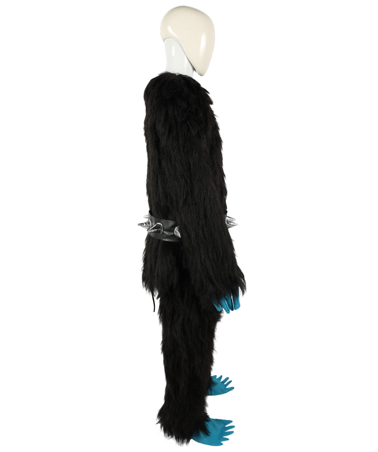 HPO Adult Full-Body Black and Blue Furry Monster Costume & Bundle Set with Head Mask | Perfect for Halloween| Flame-retardant Synthetic Fabric