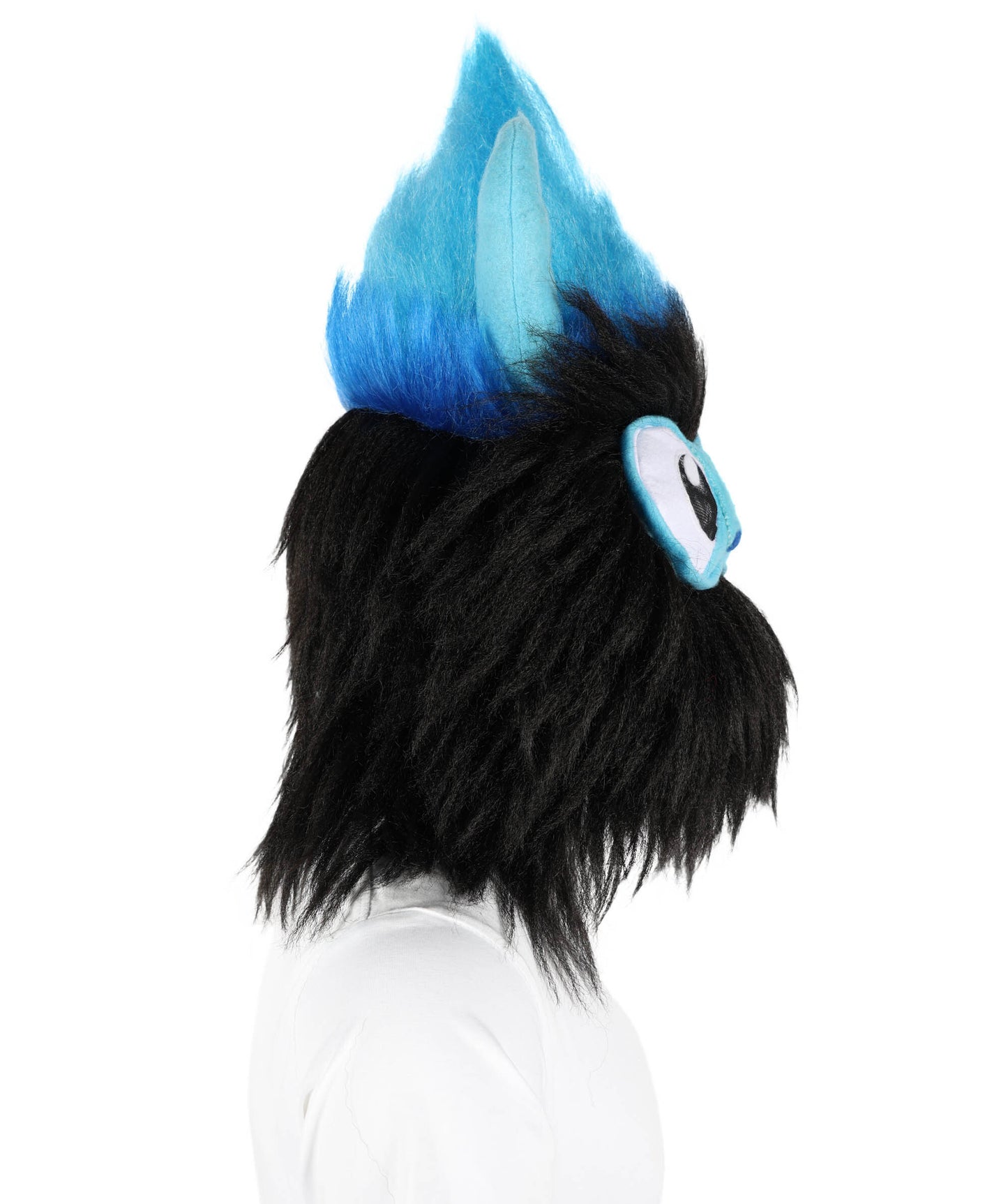 HPO Adult Full-Body Black and Blue Furry Monster Costume & Bundle Set with Head Mask | Perfect for Halloween| Flame-retardant Synthetic Fabric