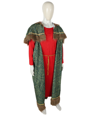 Men’s Classic Santa Claus Costume & Mustache Set | Festive Red Velvet Outfit with Faux Fur Trim | Complete Holiday Bundle for Christmas Celebrations & Events