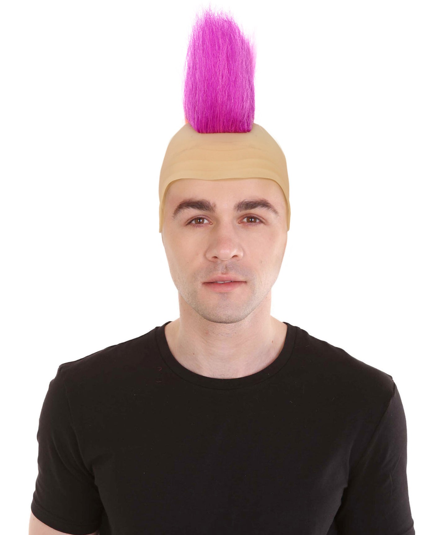 Men’s Vibrant Sports Lover’s T-Shirt and Wig Bundle | Bold Rainbow Mohawk Wig & Multicolor Performance Shirt