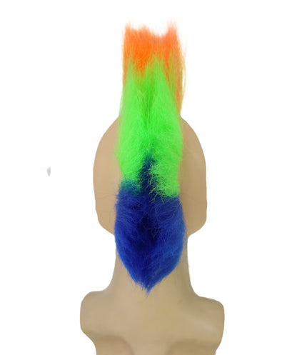 Men’s Vibrant Sports Lover’s T-Shirt and Wig Bundle | Bold Rainbow Mohawk Wig & Multicolor Performance Shirt