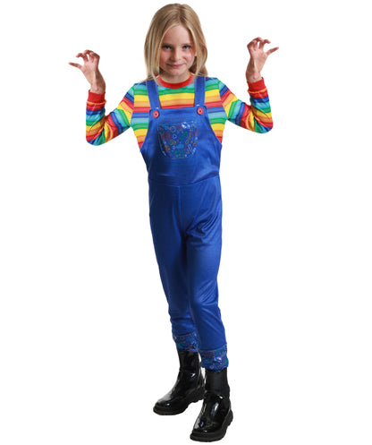 HPO Teen Evil Doll Multiple Costume | Ragged Dress with Doll Makeup Accessories | Creepy Doll Outfit for Halloween Costume Roleplay & Themed Events