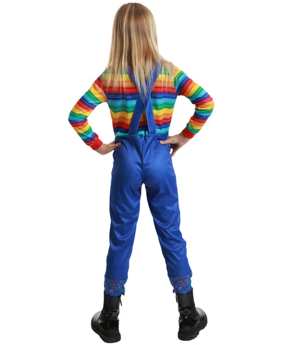 HPO Teen Evil Doll Multiple Costume | Ragged Dress with Doll Makeup Accessories | Creepy Doll Outfit for Halloween Costume Roleplay & Themed Events