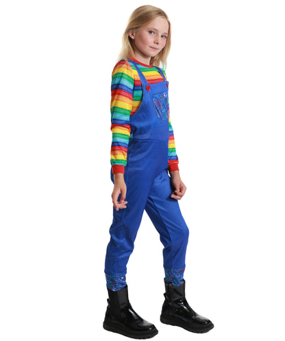 HPO Teen Evil Doll Multiple Costume | Ragged Dress with Doll Makeup Accessories | Creepy Doll Outfit for Halloween Costume Roleplay & Themed Events