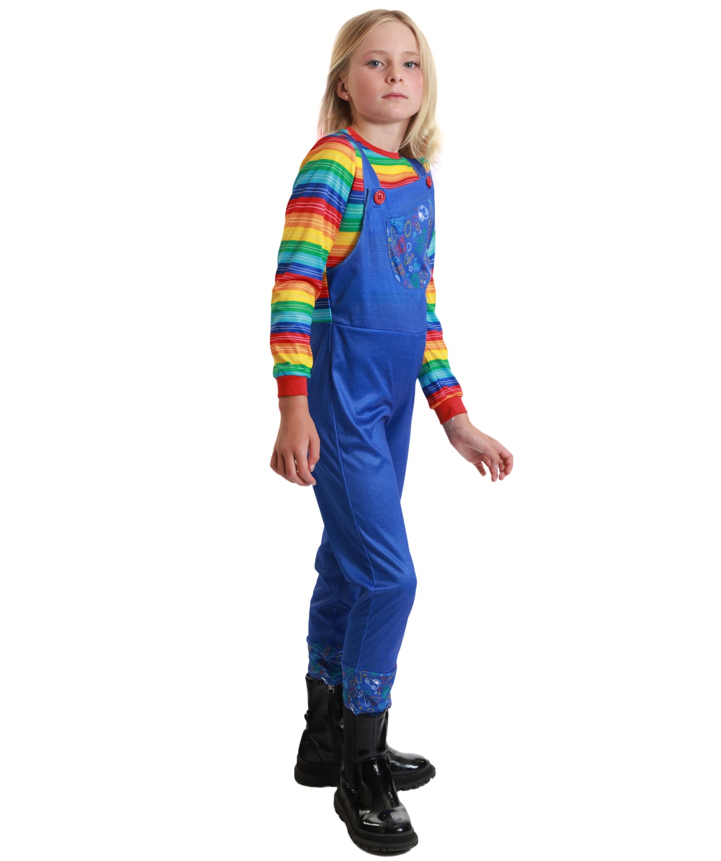 HPO Teen Evil Doll Multiple Costume | Ragged Dress with Doll Makeup Accessories | Creepy Doll Outfit for Halloween Costume Roleplay & Themed Events