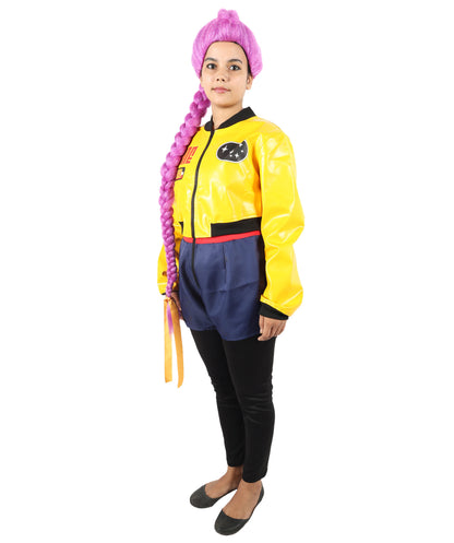 HPO Women’s K-Pop Star Warrior Wig and Costume Bundle | Ideal for Halloween and Cosplay | Flame-retardant Synthetic Fiber