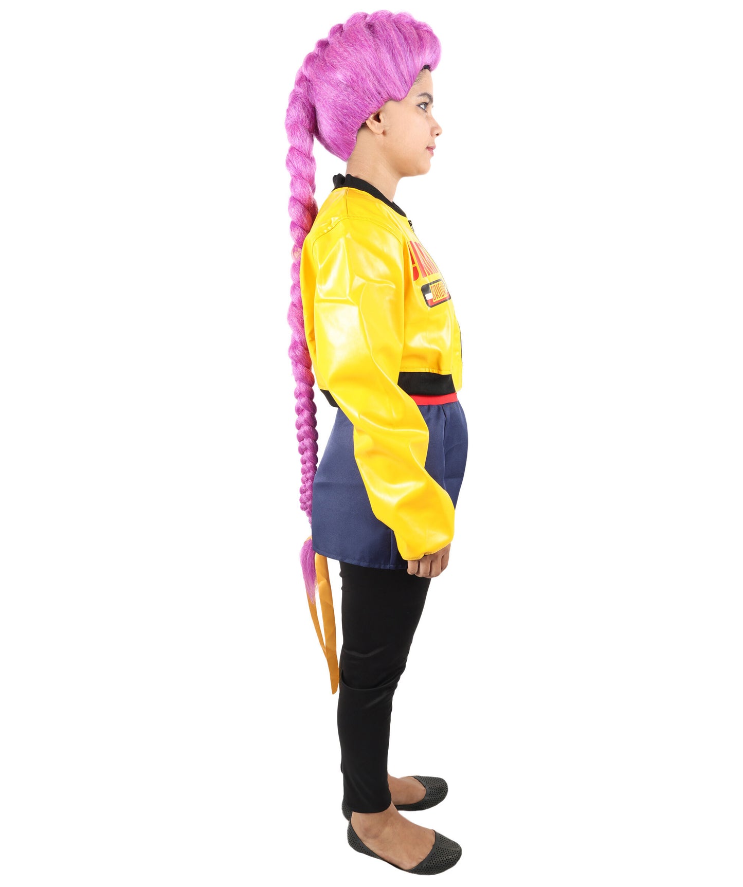 HPO Women’s K-Pop Star Warrior Wig and Costume Bundle | Ideal for Halloween and Cosplay | Flame-retardant Synthetic Fiber