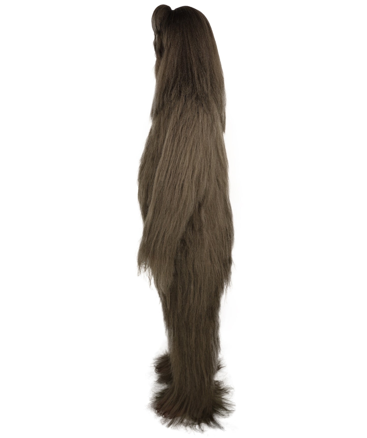 HPO Unisex Extreme Hairy Person Costume, Mask and Bundle - Full-Body Hair Suit Extra-Long Ash Brown Costume Wig for Halloween, Cosplay & Parties