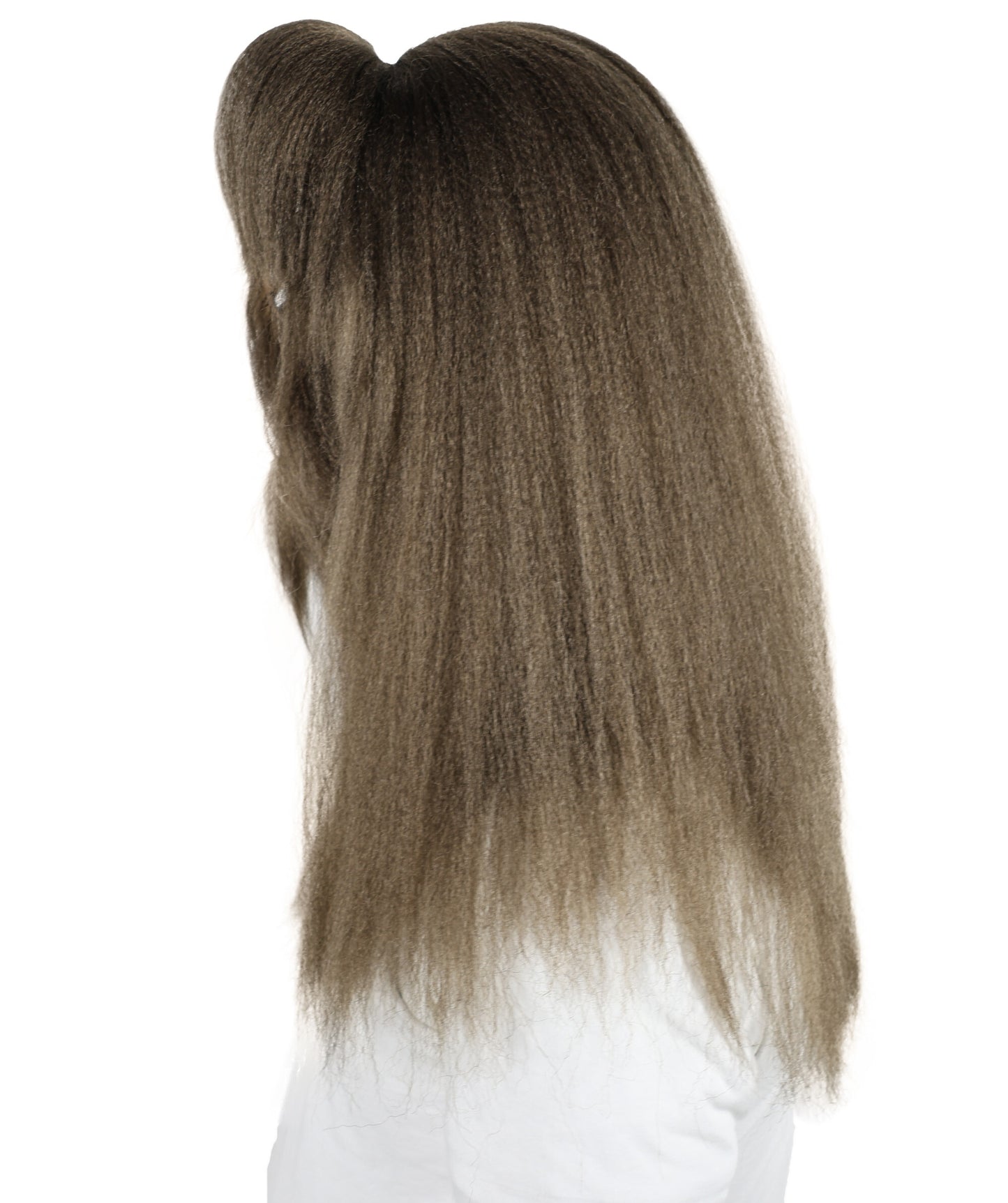 HPO Unisex Extreme Hairy Person Costume, Mask and Bundle - Full-Body Hair Suit Extra-Long Ash Brown Costume Wig for Halloween, Cosplay & Parties