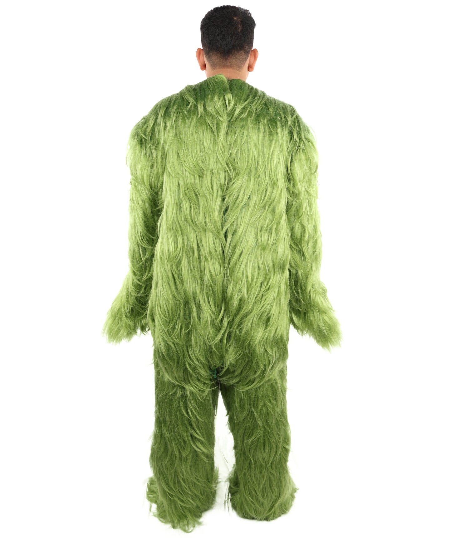 HPO Adult Unisex Banana Leaf  Furry Monster Grinch Costume | Christmas Santa Costume | Full-Body Fur Outfit with Long Fluffy Fabric | Ideal for Halloween, Cosplay & Party Events