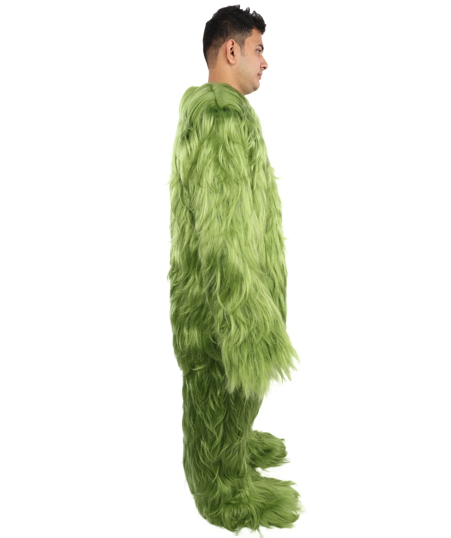 HPO Adult Unisex Banana Leaf  Furry Monster Grinch Costume | Christmas Santa Costume | Full-Body Fur Outfit with Long Fluffy Fabric | Ideal for Halloween, Cosplay & Party Events