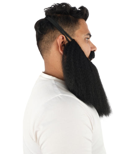 HPO Men’s Viking Beard & Mustache Set – Warrior Facial Hair Accessory | Multicolor Options | Ideal for Sea Giant Look, Mythical Barbarian Roleplay, Halloween & Cosplay