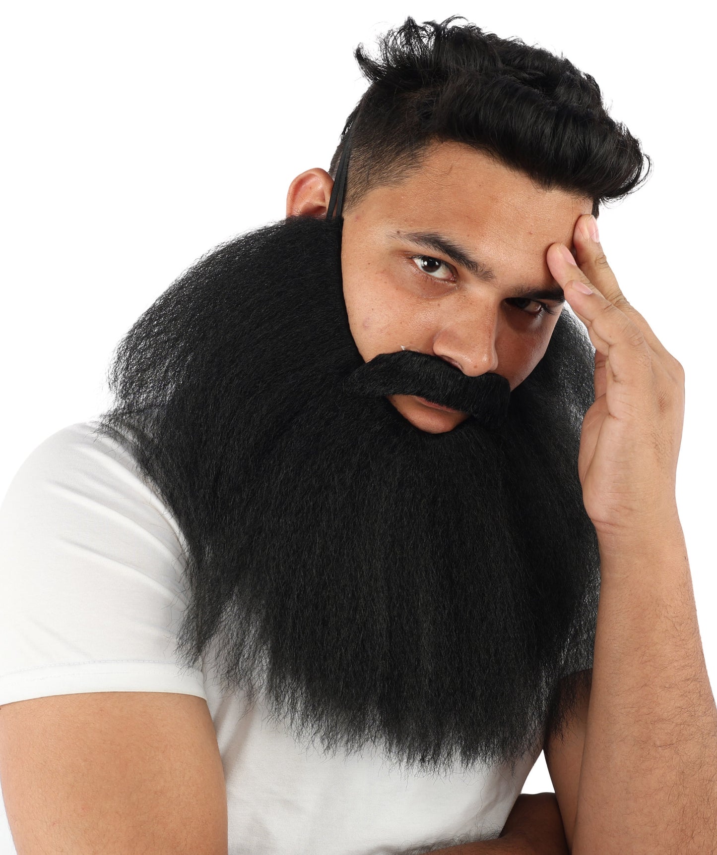 HPO Men’s Viking Beard & Mustache Set – Warrior Facial Hair Accessory | Multicolor Options | Ideal for Sea Giant Look, Mythical Barbarian Roleplay, Halloween & Cosplay