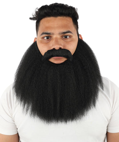 HPO Men’s Viking Beard & Mustache Set – Warrior Facial Hair Accessory | Multicolor Options | Ideal for Sea Giant Look, Mythical Barbarian Roleplay, Halloween & Cosplay