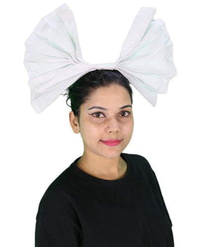 Women’s White and Black Bow Hair Clip | Fantacy Character Large Hair Accessory | Ideal for Halloween, Cosplay & Fancy Dress Parties