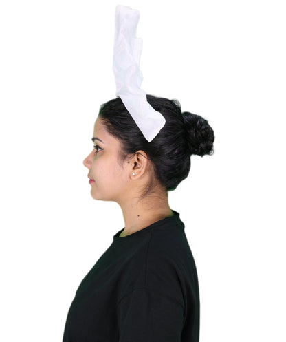 Women’s White and Black Bow Hair Clip | Fantacy Character Large Hair Accessory | Ideal for Halloween, Cosplay & Fancy Dress Parties
