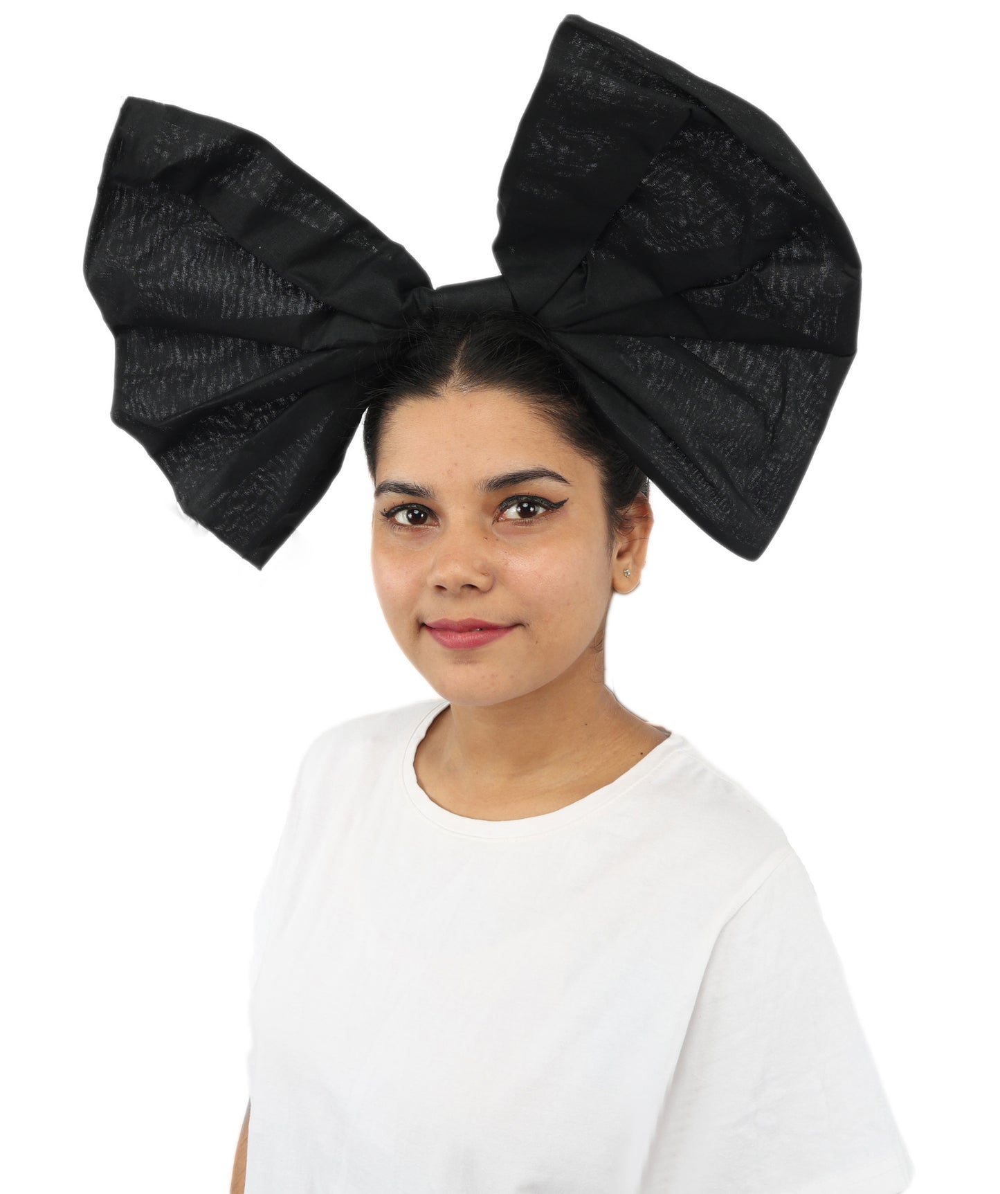 Women’s White and Black Bow Hair Clip | Fantacy Character Large Hair Accessory | Ideal for Halloween, Cosplay & Fancy Dress Parties