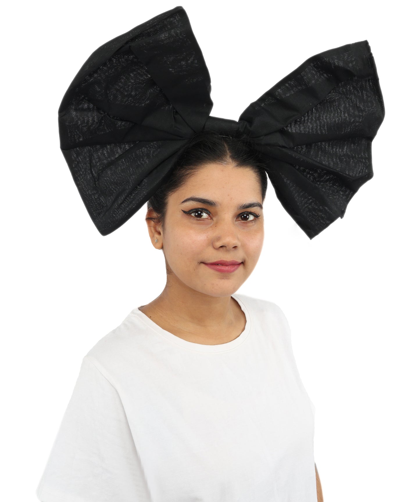 Women’s White and Black Bow Hair Clip | Fantacy Character Large Hair Accessory | Ideal for Halloween, Cosplay & Fancy Dress Parties