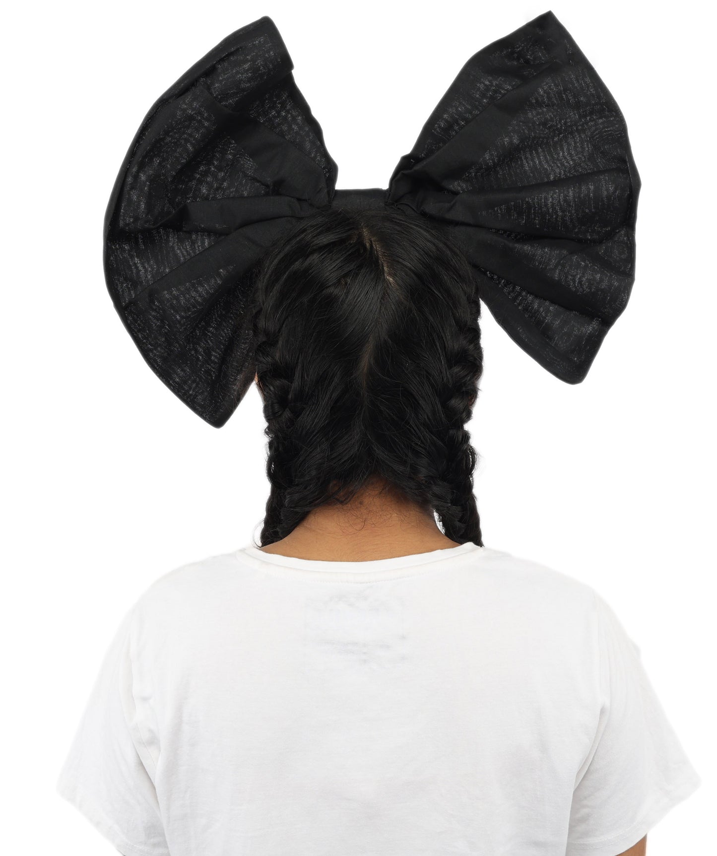 Women’s White and Black Bow Hair Clip | Fantacy Character Large Hair Accessory | Ideal for Halloween, Cosplay & Fancy Dress Parties