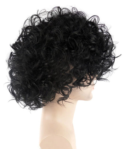 HPO Adult Men's Prince of Pop Short Black Curly Singer Wig | Black Curly Celebrity Halloween Wig