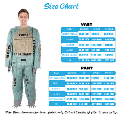 HPO Unisex Adorable Furry Multiple Plush Monster Costume Set with Head Mask| Perfect for Halloween| Flame-retardant Synthetic Fabric