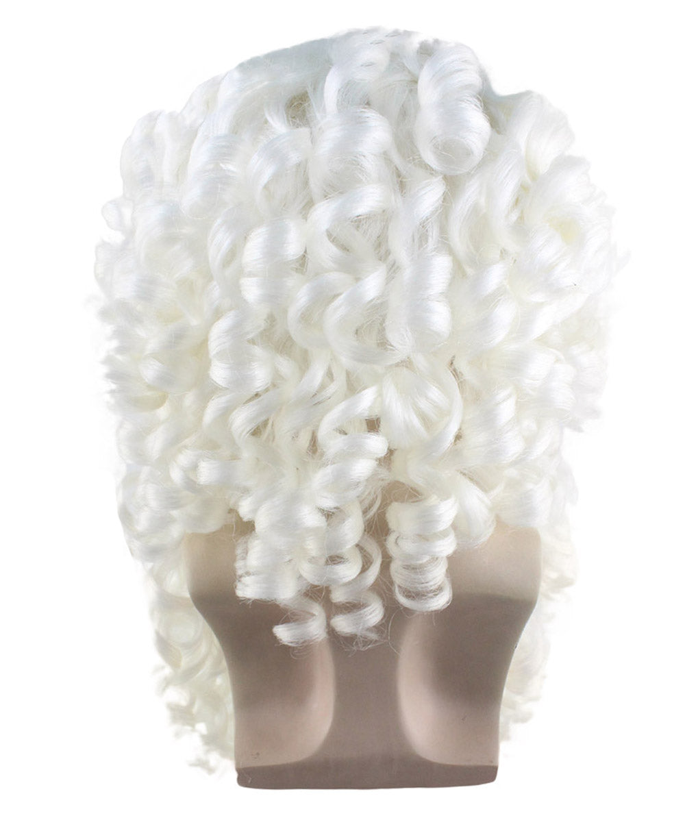 Professional Mens Santa Wigs And Full Beard Set | White Merry Christmas Wig | Premium Breathable Capless Cap