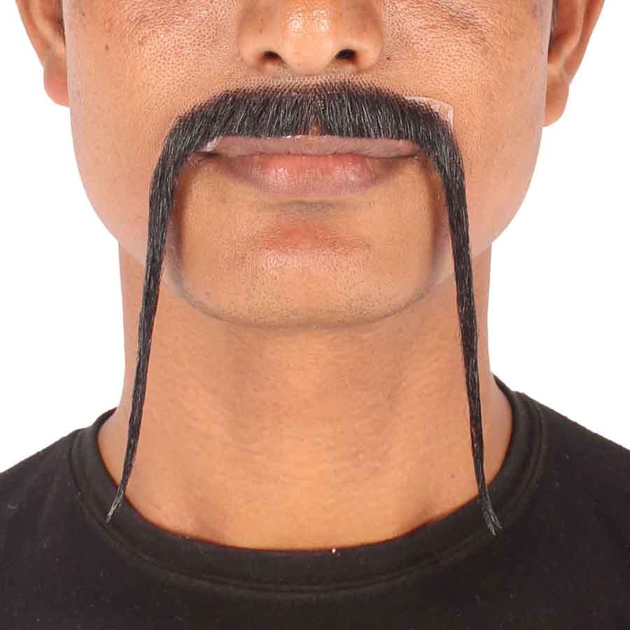 HPO  Men's Chinese Super Villain Fake Human Hair Mustache