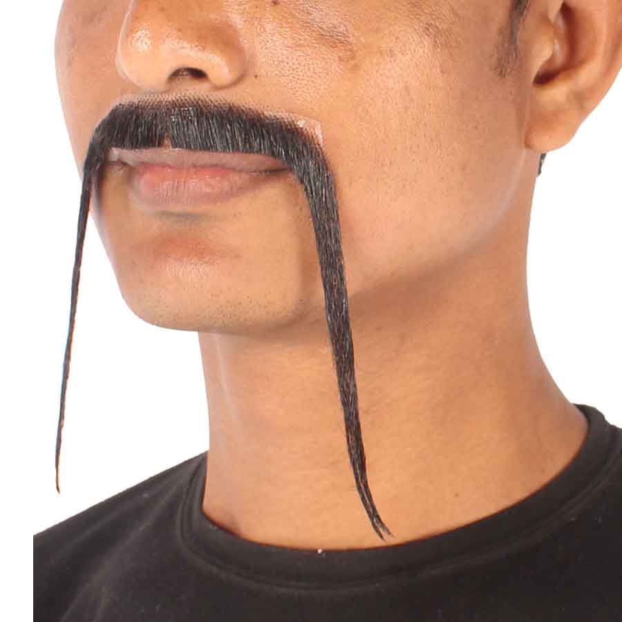 HPO  Men's Chinese Super Villain Fake Human Hair Mustache
