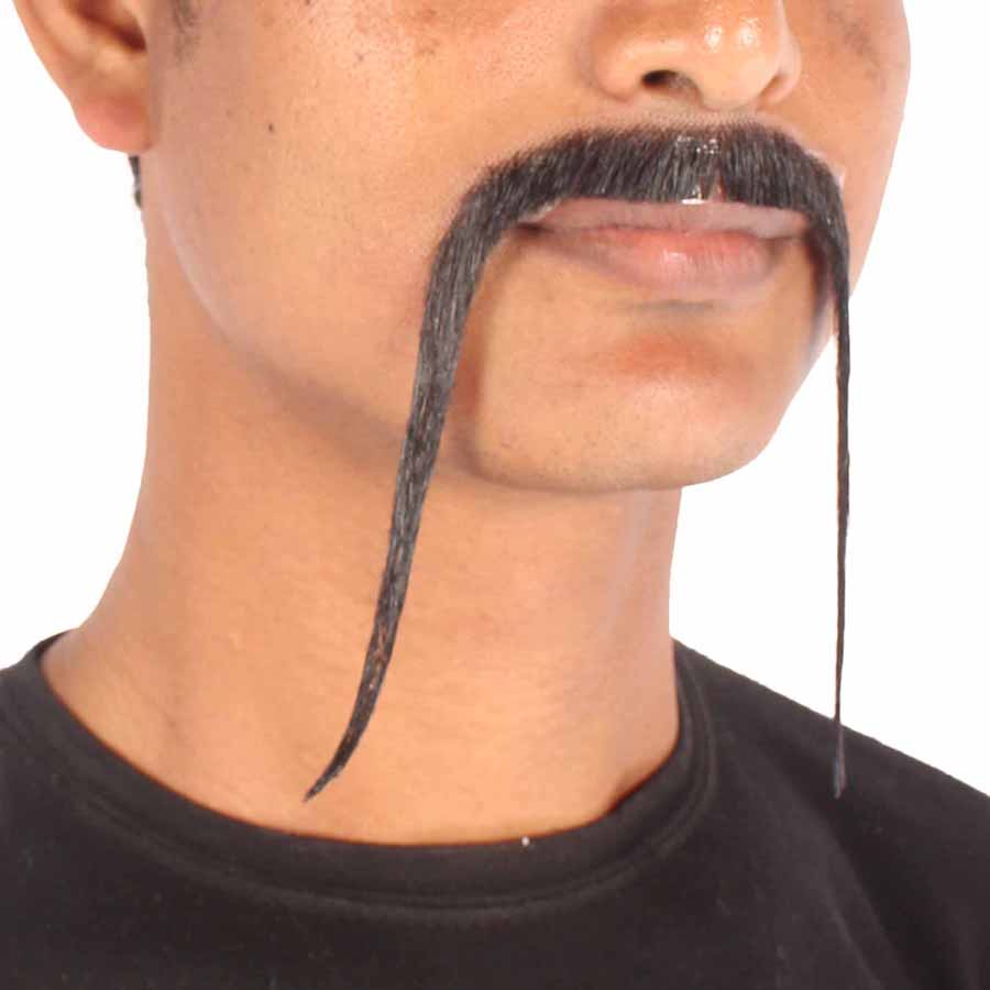 HPO  Men's Chinese Super Villain Fake Human Hair Mustache