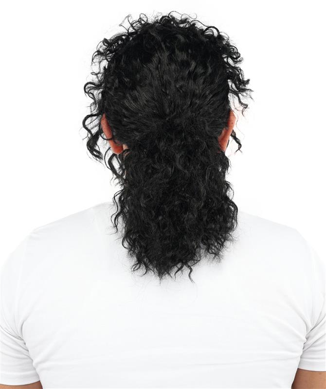 Men's Black Pop Star Medium Curly Wig-Synthetic Hair with Natural Texture | Commonly Used in Cosplay, Stage Performances & Retro Theme Parties
