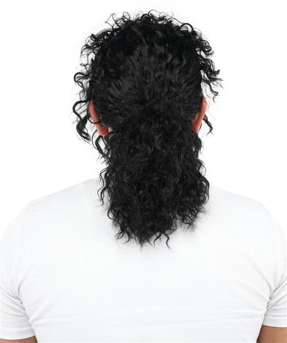 Men's Black Pop Star Medium Curly Wig-Synthetic Hair with Natural Texture | Commonly Used in Cosplay, Stage Performances & Retro Theme Parties