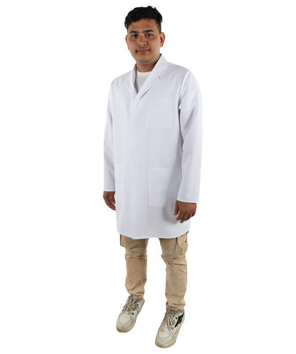 HPO Men’s Doctor Costume | White Medical Lab Coat for Adults | Ideal for Cosplay, Halloween, Work Themes & Party Dress-Up