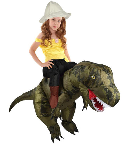 HPO Unisex Dino Rider Costume – Fierce Dinosaur and Rider Outfit for Halloween,Festivals – Lightweight, Comfortable, One Size Fits Most